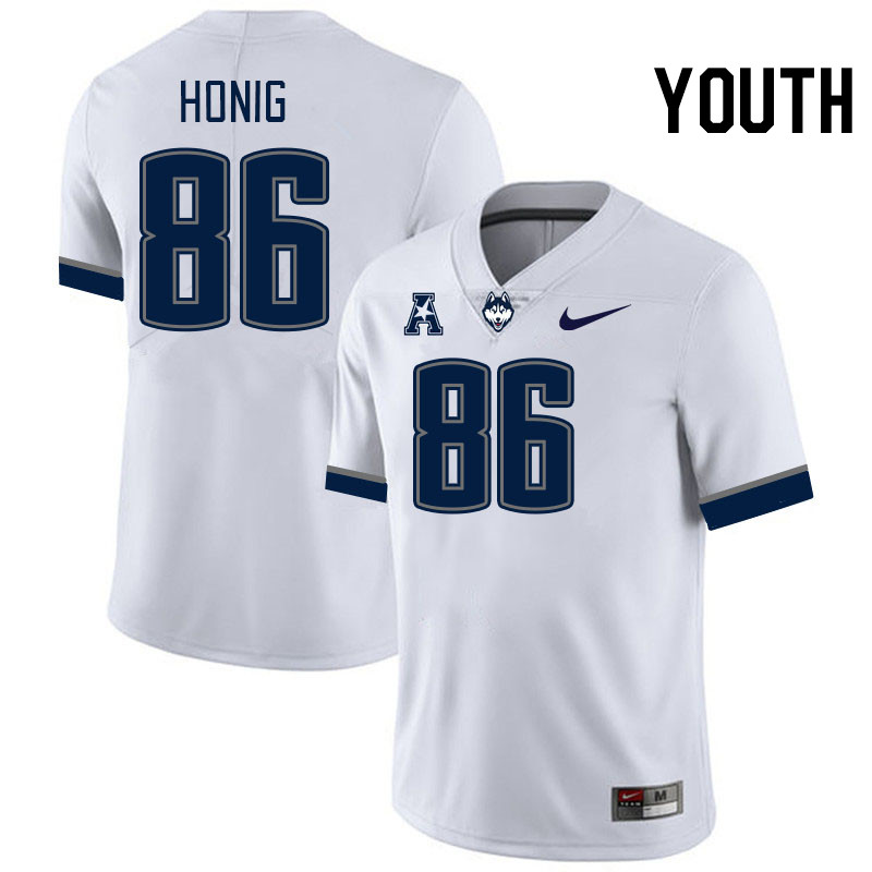 Youth #86 Alex Honig Uconn Huskies College Football Jerseys Stitched-White
